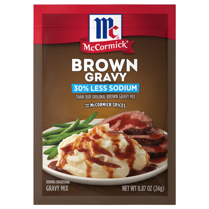 미국직구 맥코믹 30% Less Sodium Brown Gravy Seasoning Mix, 0.87 oz Packet