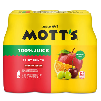 미국직구 모츠 100% Fruit Punch Juice, 8 fl oz, 6 pack