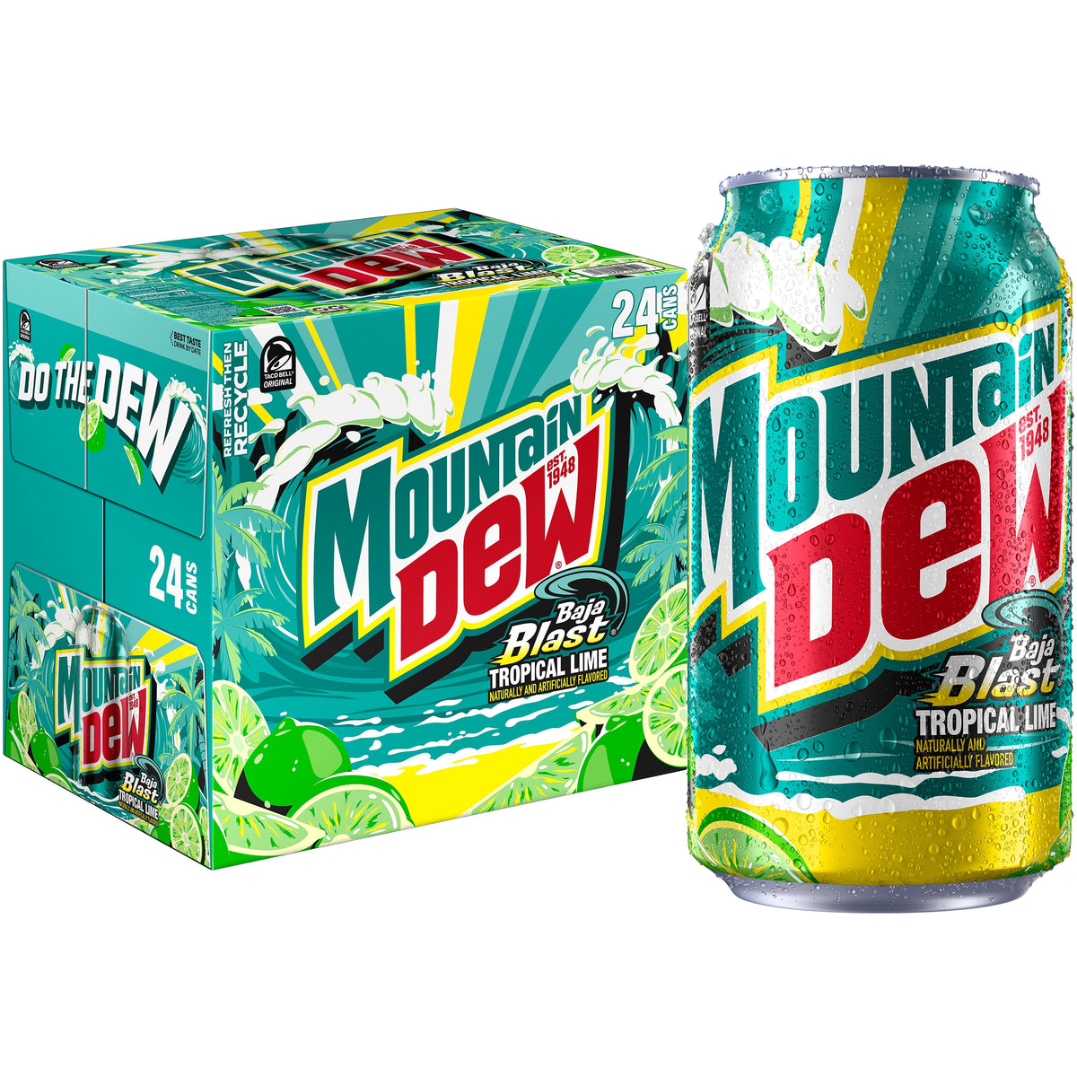 미국직구 마운틴듀 Baja Blast Tropical Lime Soda Pop, 12 oz 24 pack Cans