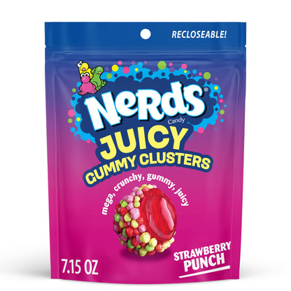 미국직구 너즈 Juicy Gummy Clusters, Strawberry Punch, Juicy and Gummy Candy, for Snacking and Sharing, 7.15 oz Stand Up Bag