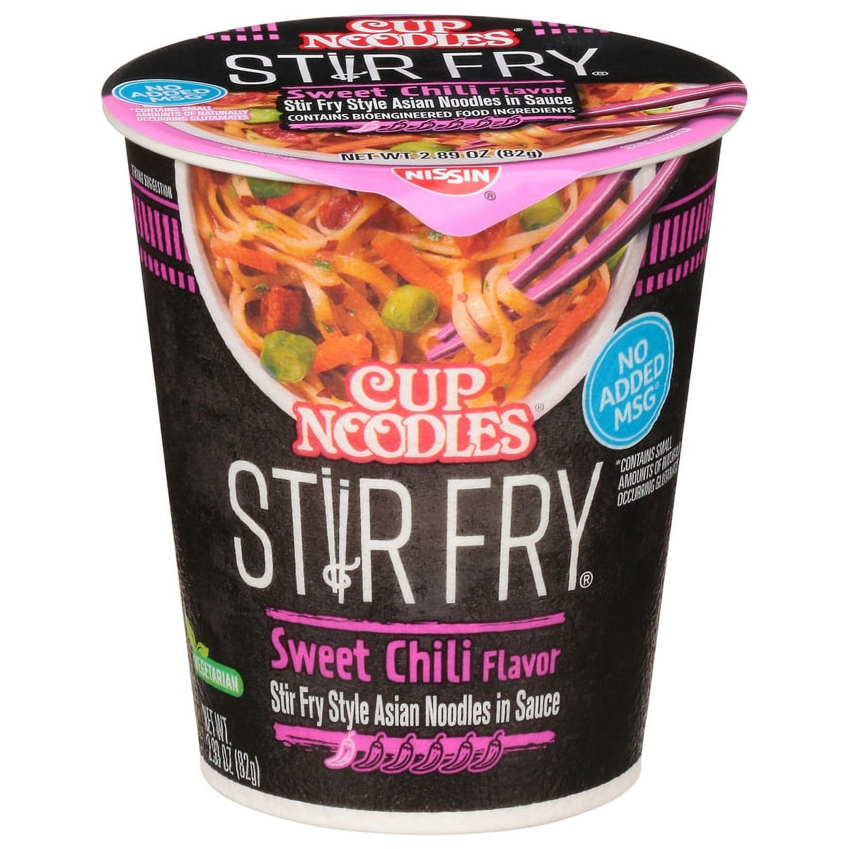 미국직구 닛신 Foods Cup Noodles Stir Fry Ramen Noodles, Sweet Chili Flavor, 2.93 oz Cup, Shelf-Stable