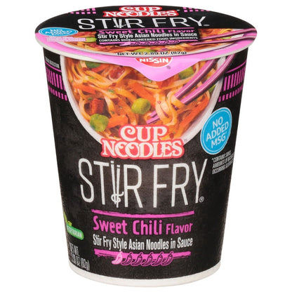 미국직구 닛신 Foods Cup Noodles Stir Fry Ramen Noodles, Sweet Chili Flavor, 2.93 oz Cup, Shelf-Stable
