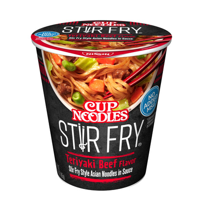 미국직구 닛신 Foods Cup Noodles Stir Fry Ramen Noodles, Teriyaki Beef Flavor, 3.0 oz Cup, Shelf-Stable
