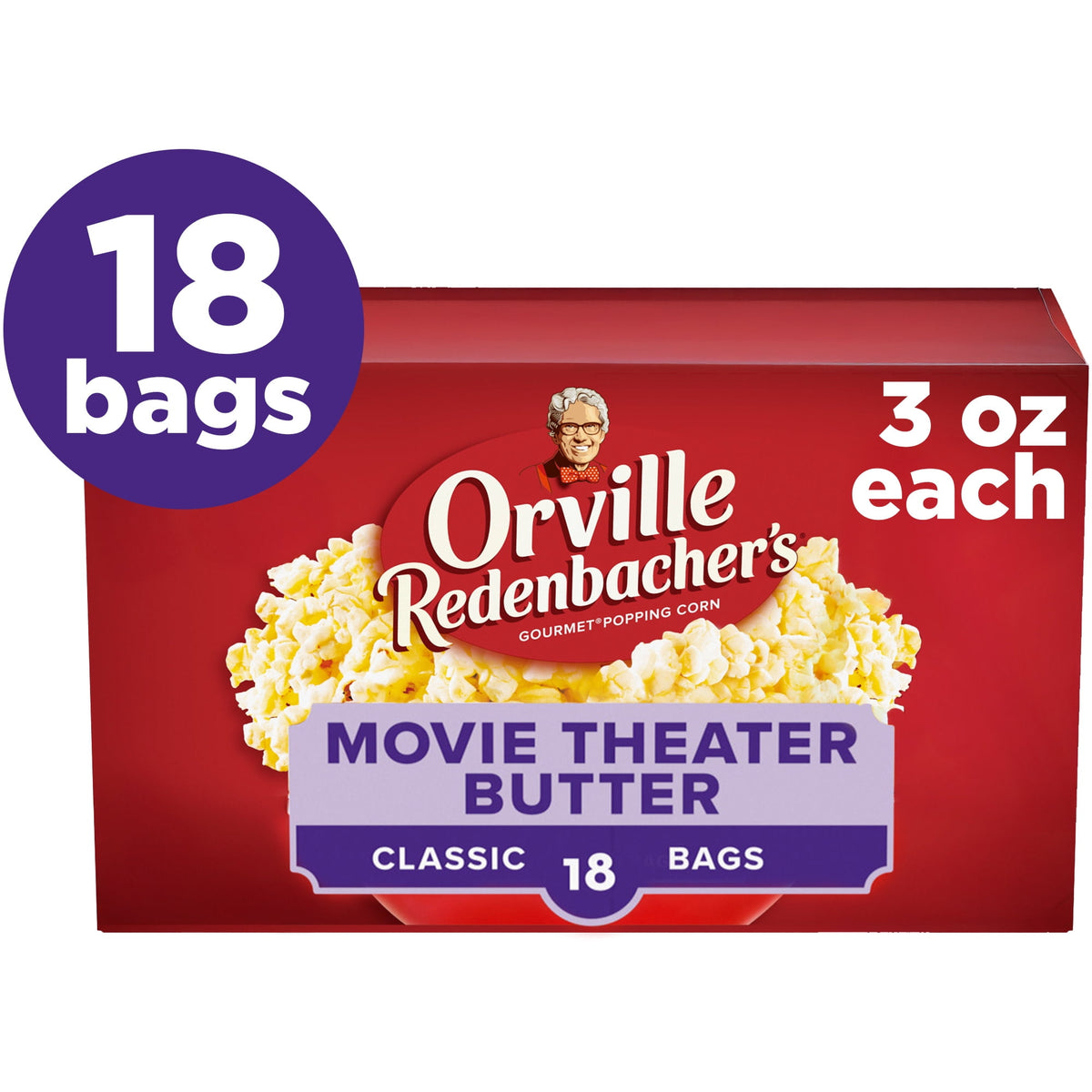 미국직구 오빌 ’s Microwave Popcorn, Movie Theater Butter Flavor, 3 oz., 18-Count