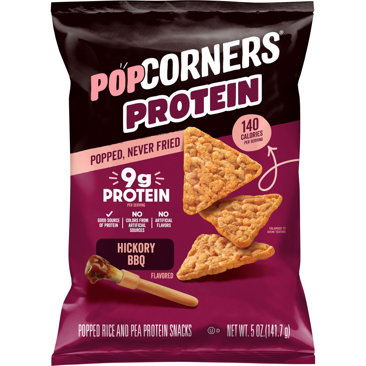 미국직구 PopCorners 142g 2팩 / PopCorners 9g Protein, No Artificial Colors, Hickory BBQ Popped  1