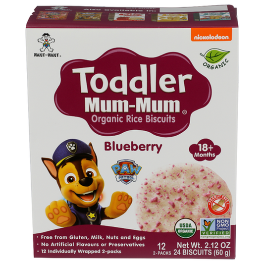 미국직구 과자 60g 12팩 / (Pack Of 12) Toddler Mum Mum Organic Rice Biscuit Baby Blueberry 60g 1