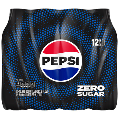 미국직구 펩시 Cola Zero Sugar Soda Pop, 16.9 fl oz, 12 Pack Bottles