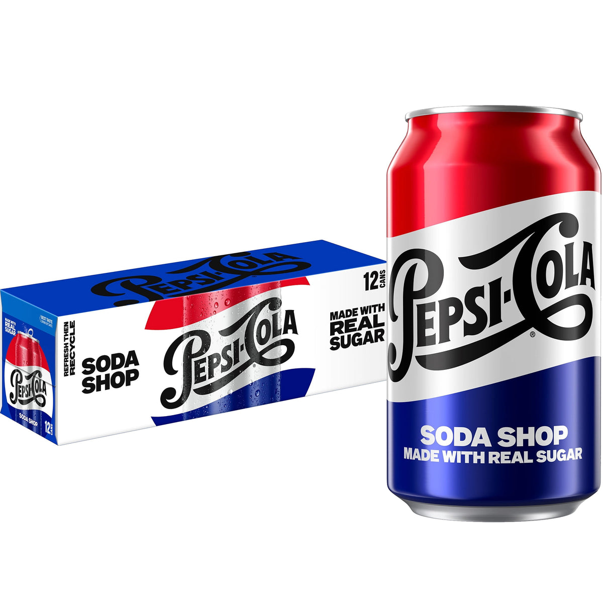 미국직구 펩시 Made with Real Sugar Cola 12 fl oz, 12 pack Cans