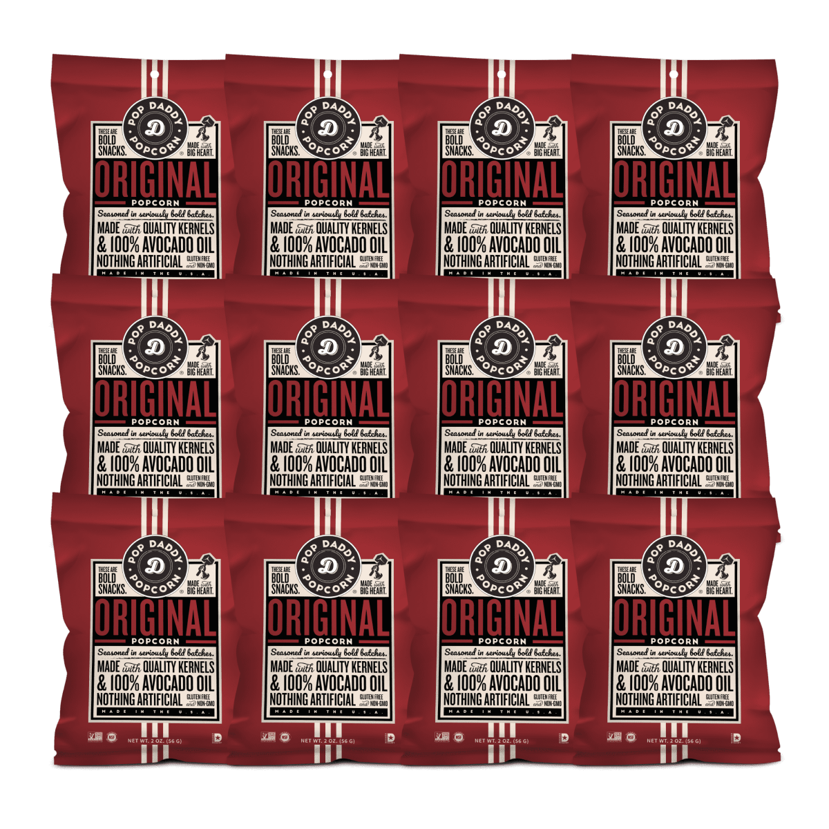 미국직구 Pop Daddy 57g 12팩 / Pop Daddy Original, 57g Gluten Free Hand Seasoned Gourmet Flavored Pop 1