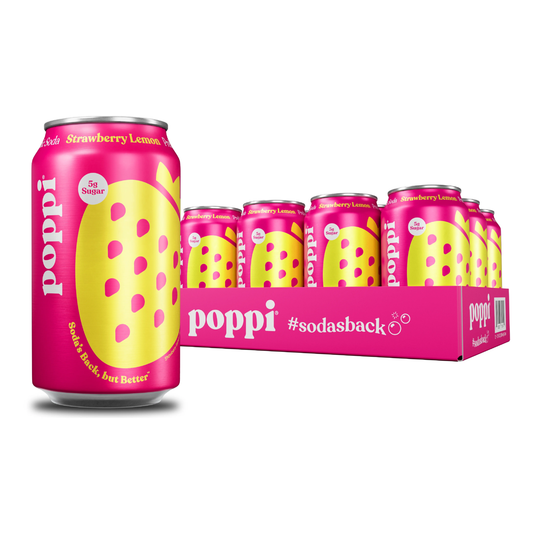 미국직구 340g 12팩 / (12 pack) Poppi Strawberry Lemon Prebiotic Soda, 340g, 12 Pack Cans 1