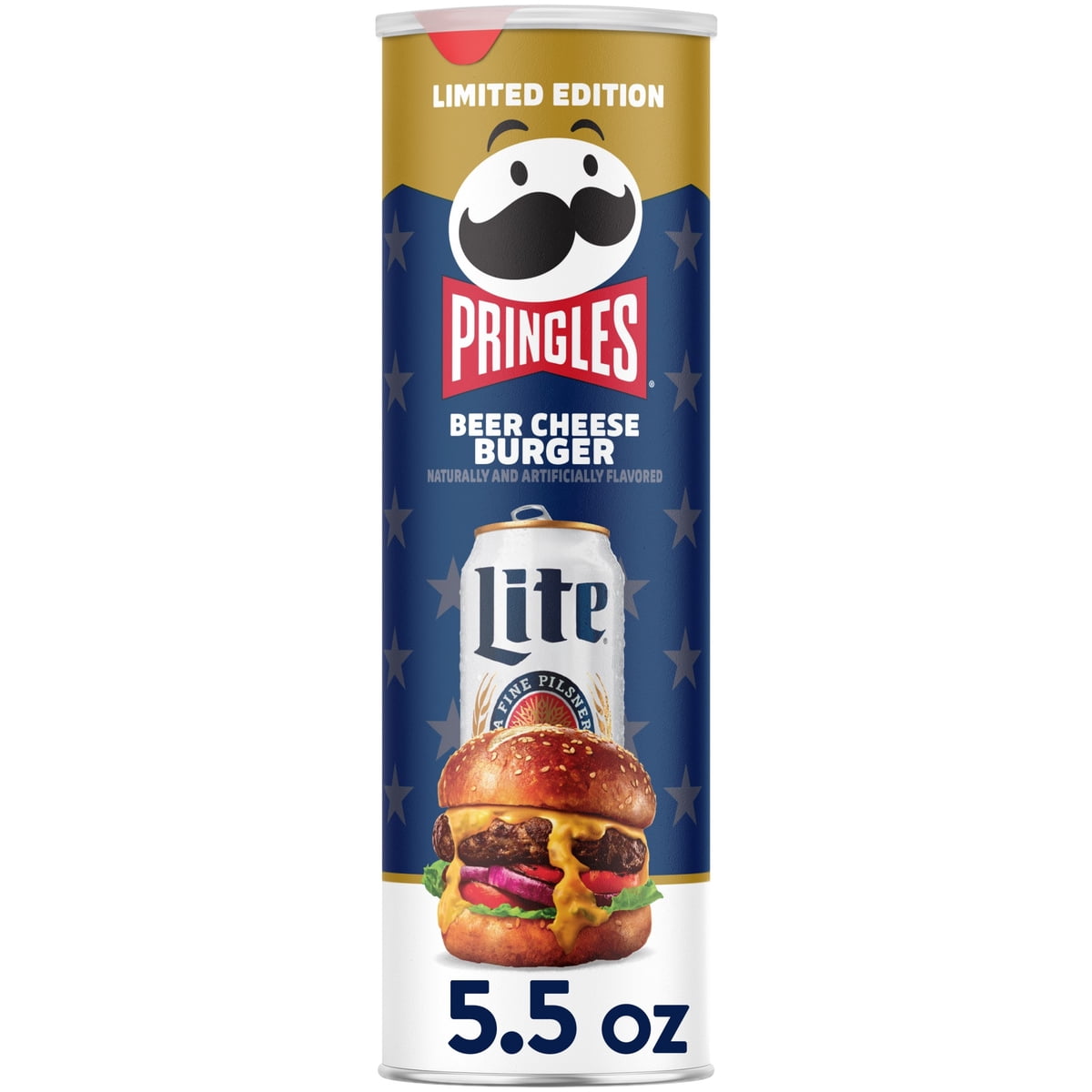 미국직구 Pringles Miller Lite 156g 2팩 / Pringles Miller Lite Beer Cheese Burger Potato Crisps  1