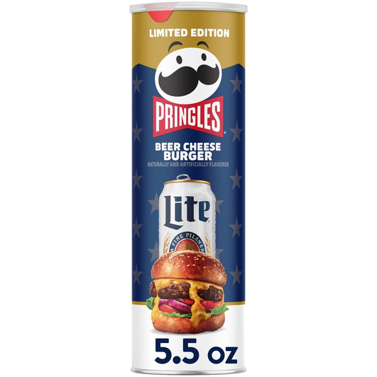 미국직구 Pringles Miller Lite 156g 2팩 / Pringles Miller Lite Beer Cheese Burger Potato Crisps  1