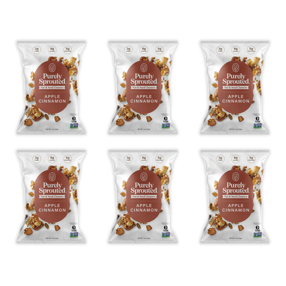 미국직구 Purely Sprouted Apple 견과 34g 6팩 / Purely Sprouted Apple Cinnamon Sprouted Nut & Seed Clusters,  1