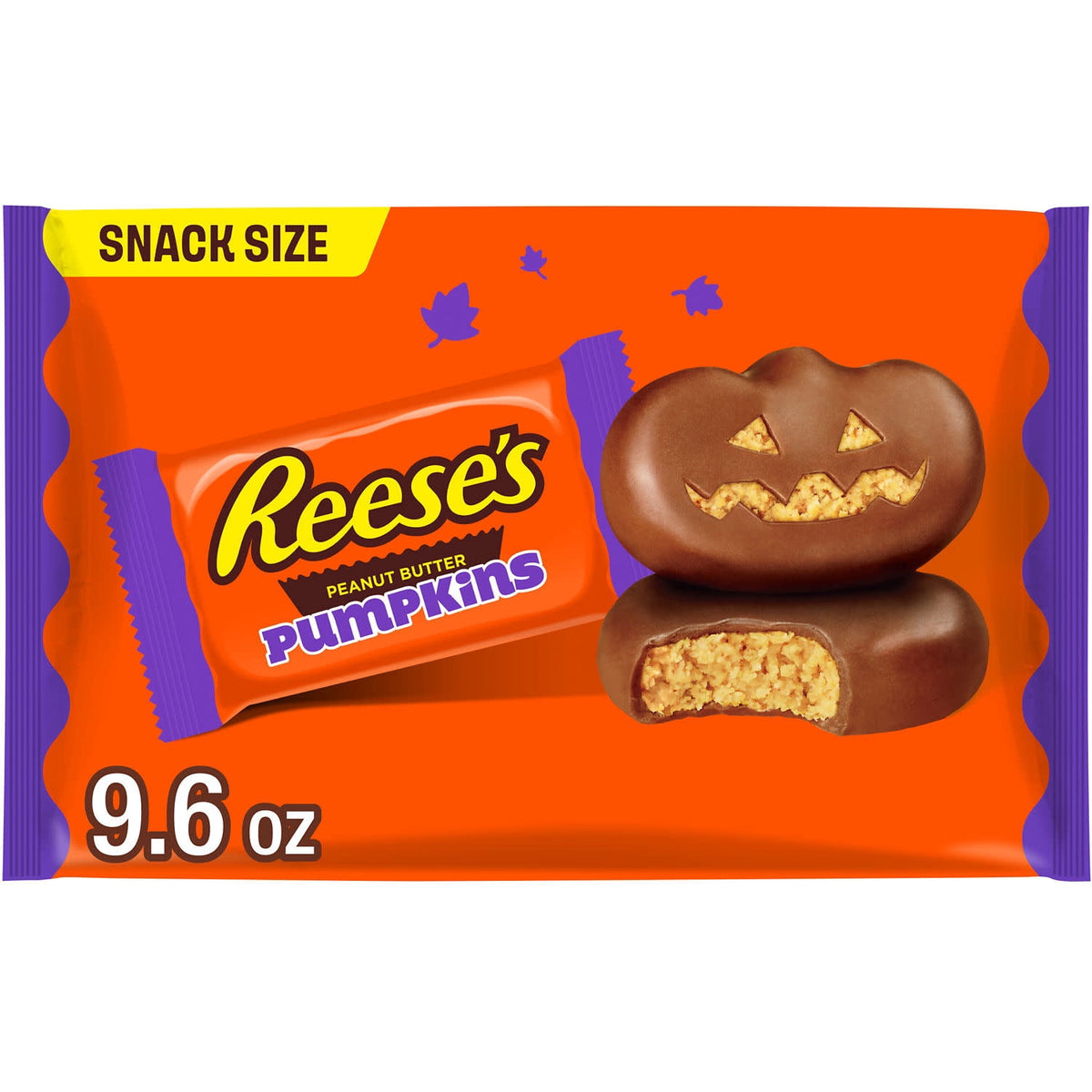 미국직구 리세스 Milk Chocolate Snack Size Peanut Butter Pumpkins Halloween Candy, Bag 9.6 oz