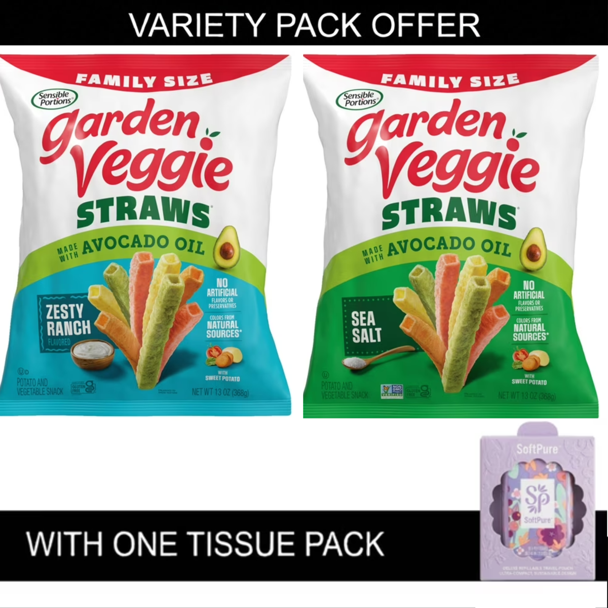미국직구 Sensible Portions Garden 384ml / Sensible Portions Garden Veggie Straws Made with Avocado Oil,  1