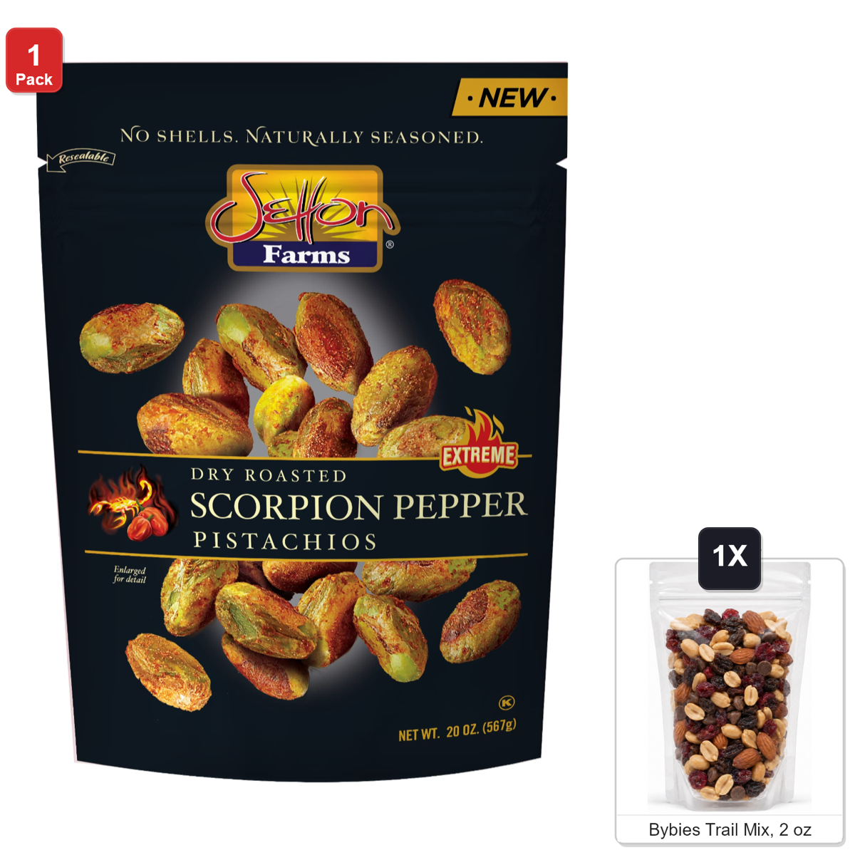 미국직구 Setton Farms Scorpion 567g / Setton Farms Scorpion Pepper Dry Roasted Shelled Pistachios, 1 Bag 1