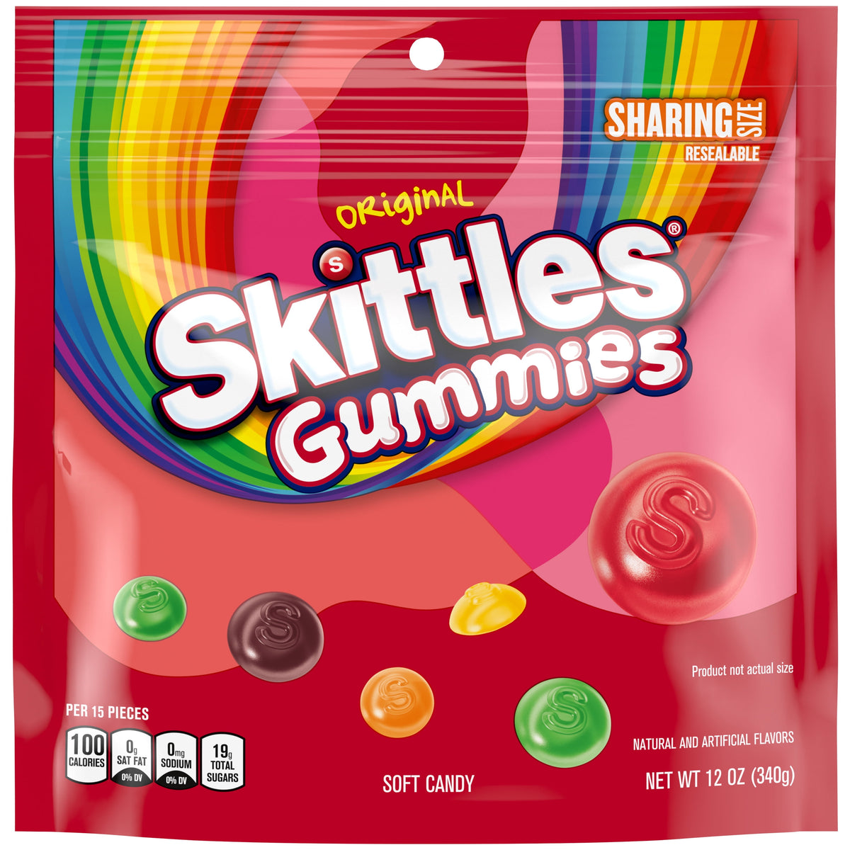 미국직구 스키틀즈 Gummies Original Gummy Candy, Sharing Size, 12 oz