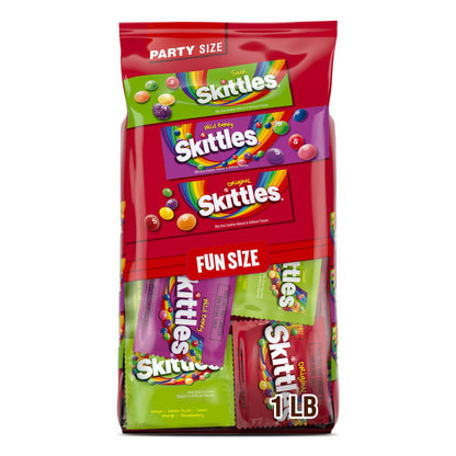 미국직구 스키틀즈 Original, Wild Berry & Sour Fun Size Chewy Candy, Party Size - 26.46 oz Bulk Bag