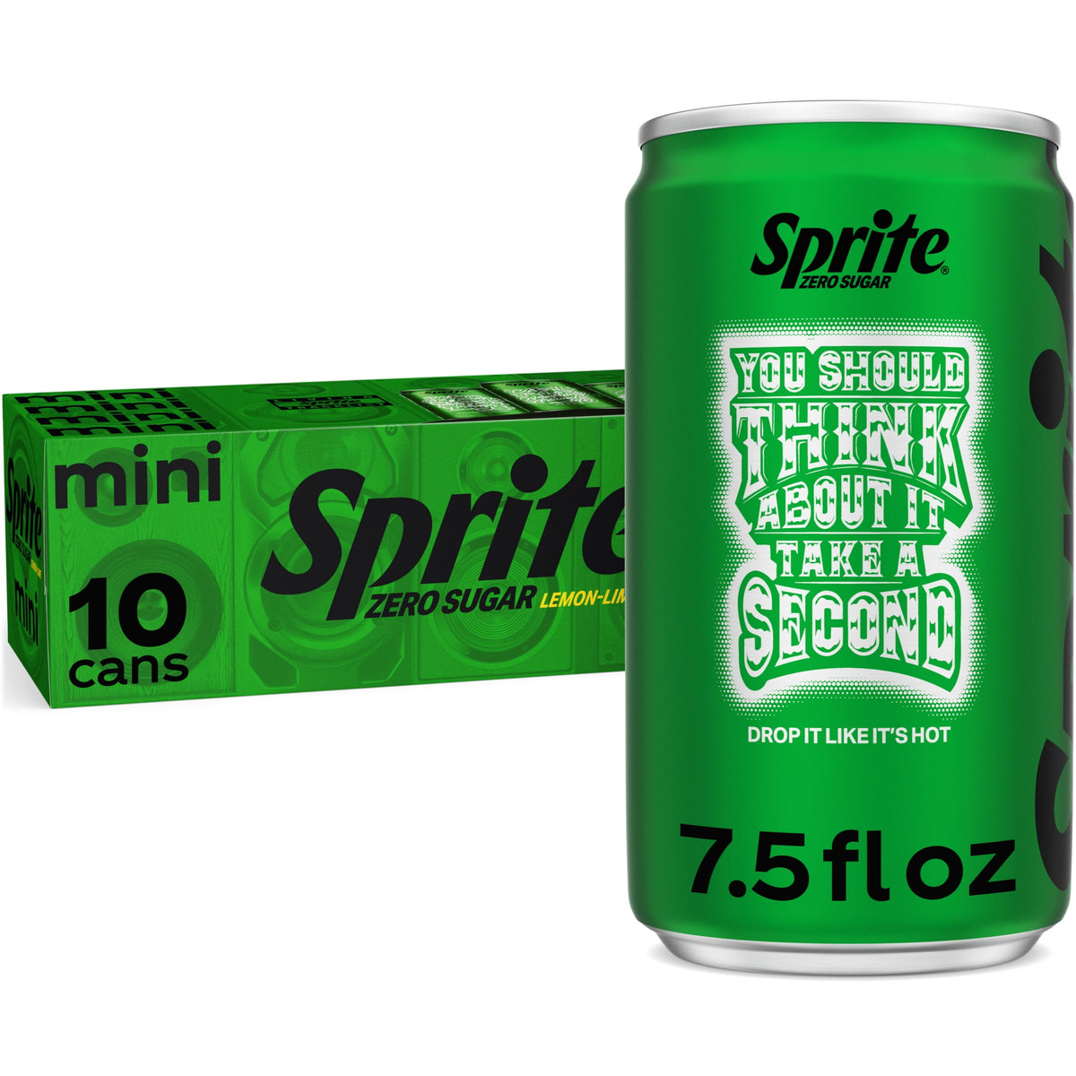 미국직구 스프라이트 Zero Sugar Lemon-Lime Caffeine Free Soda Pop Fridge Pack Mini Cans, 7.5 fl oz, 10 Pack