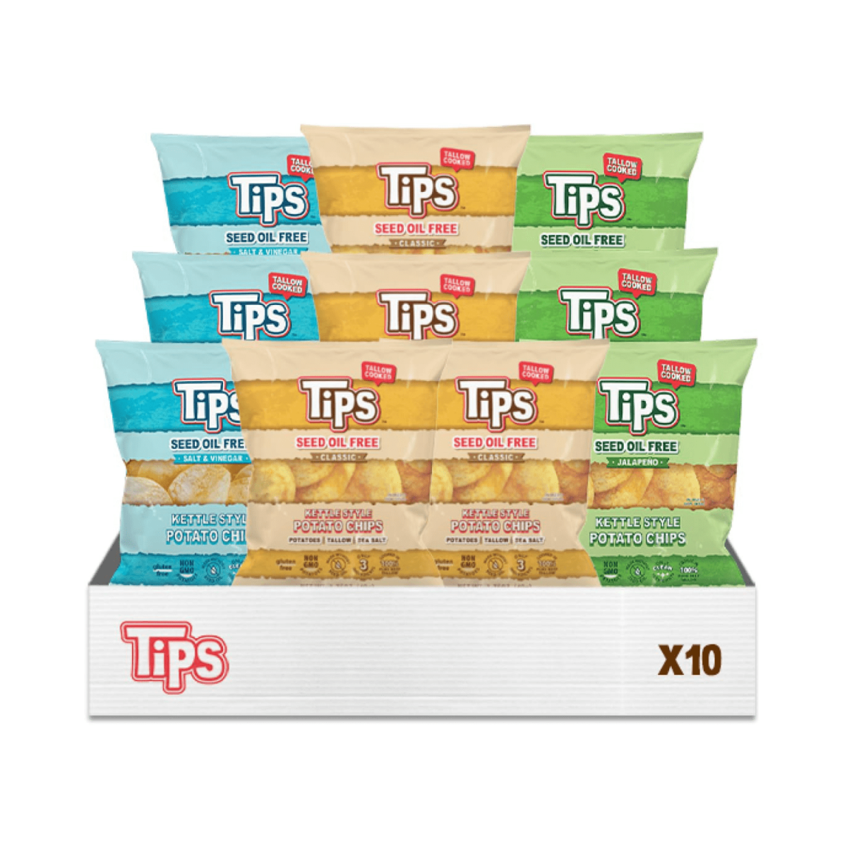 미국직구 TIPS Potato Chips 50g 10팩 / TIPS Potato Chips Variety Pack | 50g Snack Size (10 Pack) Classic S 1
