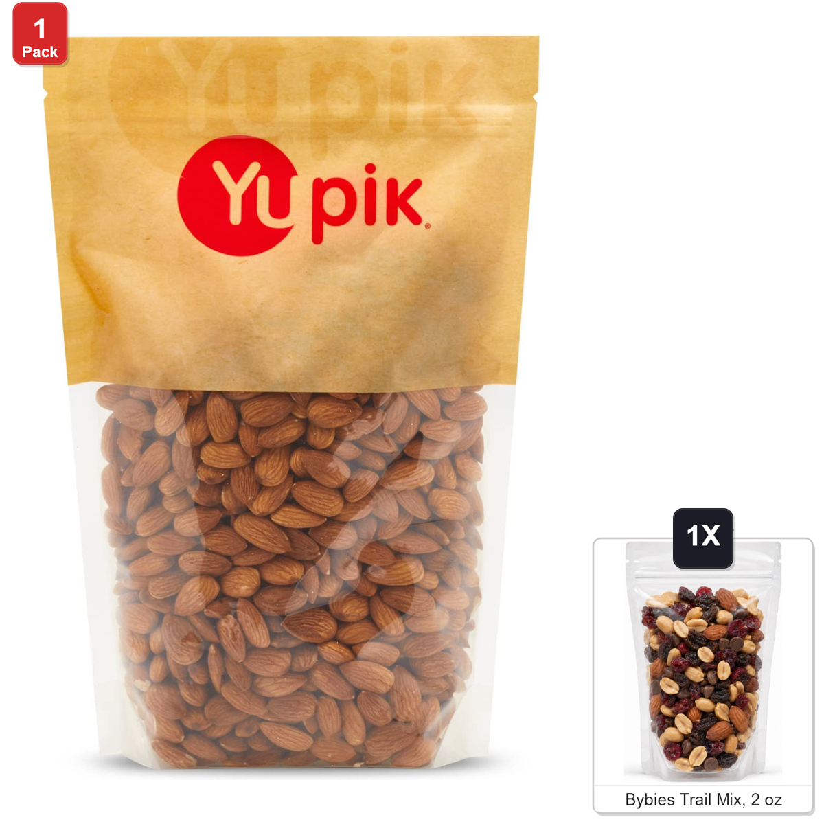 미국직구 Yupik California Raw 견과 57g / Yupik California Raw Almonds, Small Size, 1 Bag, 2.2 lb, with Byb 1