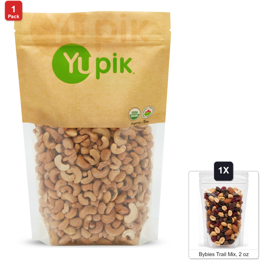 미국직구 Yupik Dry Roasted 견과 57g / Yupik Dry Roasted Cashews, 1 Bag, 2.2 lb, with Bybies Trail Mix, 57g 1