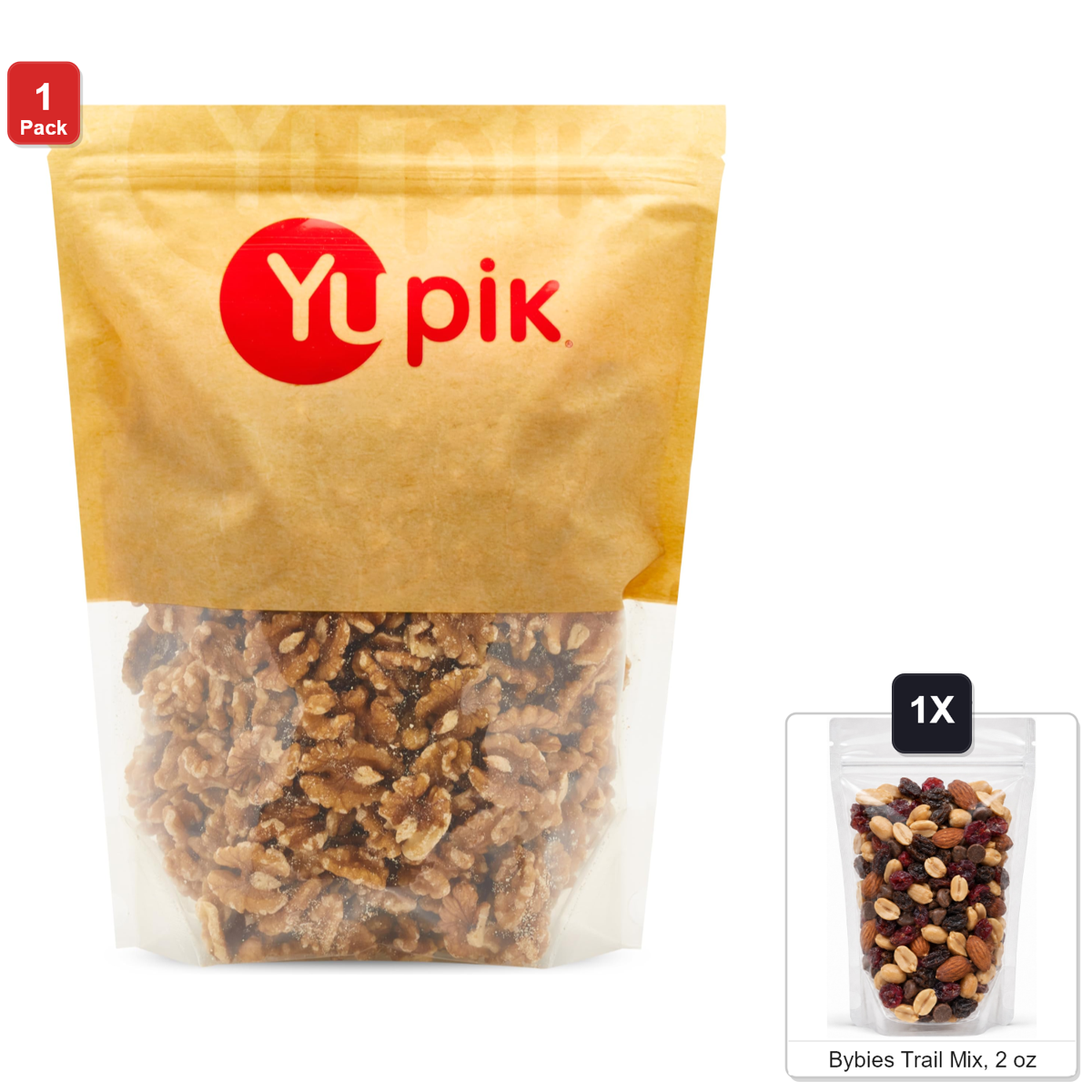 미국직구 Yupik Raw California 견과 57g / Yupik Raw California Walnuts, Halves, 1 Bag, 2.2 lb, with Bybies  1