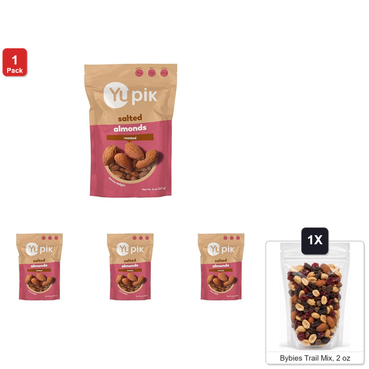 미국직구 Yupik Roasted Salted 견과 227g / Yupik Roasted Salted Almonds, 4 Bags x 227g Each, with Bybies Tr 1