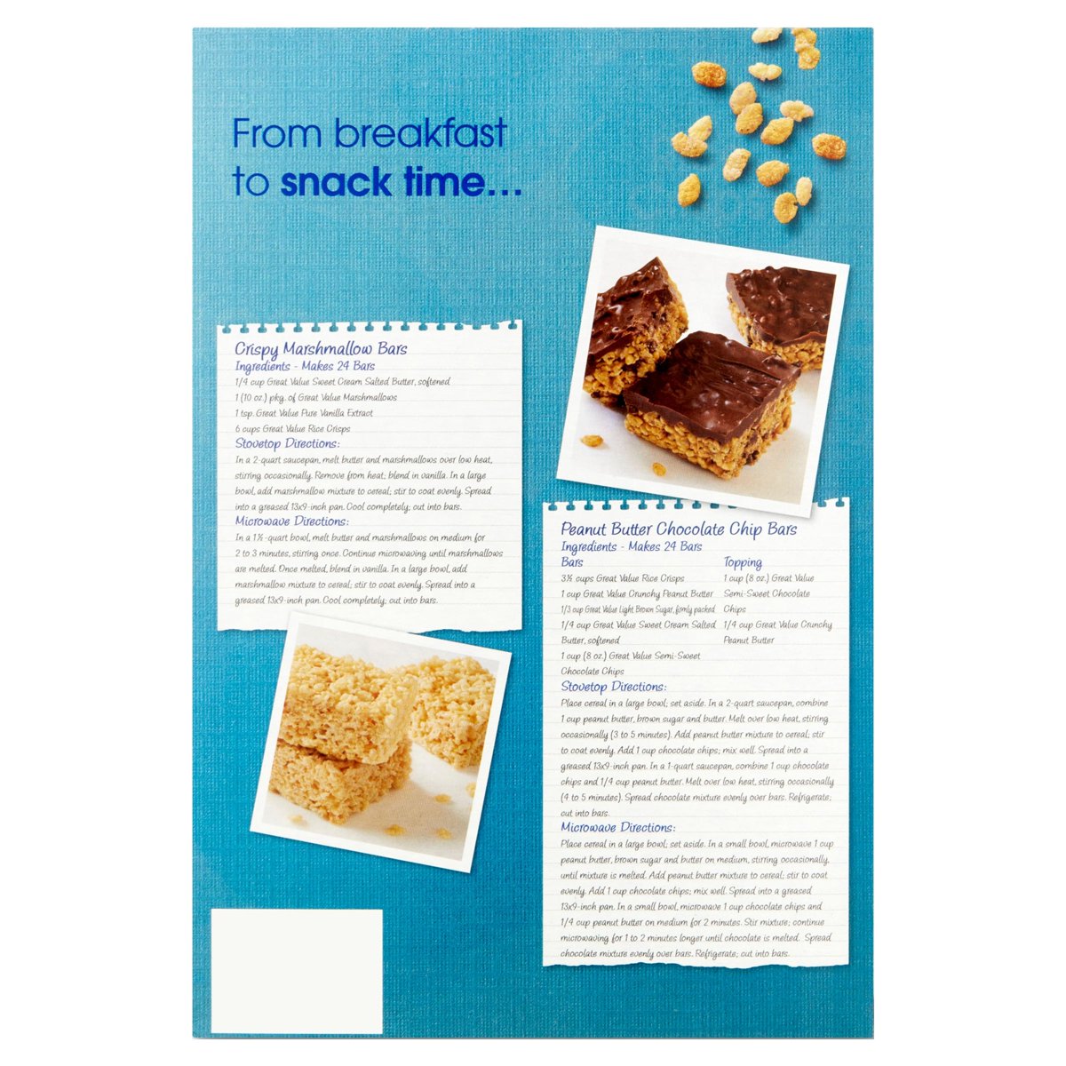 미국직구 Great Value Toasted 340g 2팩 / Great Value Toasted Rice Crisps Breakfast Cereal, 340g, 5