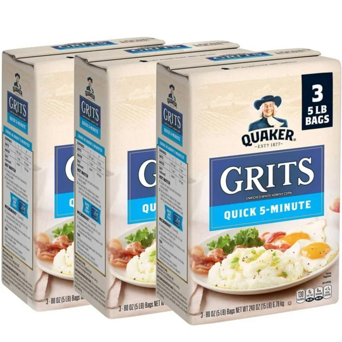 미국직구 Quaker Quick 5-Minute / Quaker Quick 5-Minute Grits 5 lb., 3 pk. 4