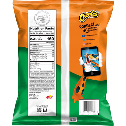 미국직구 치토스 Crunchy Cheddar Jalapeno Cheese Puff Chips, 8.5 oz Bag