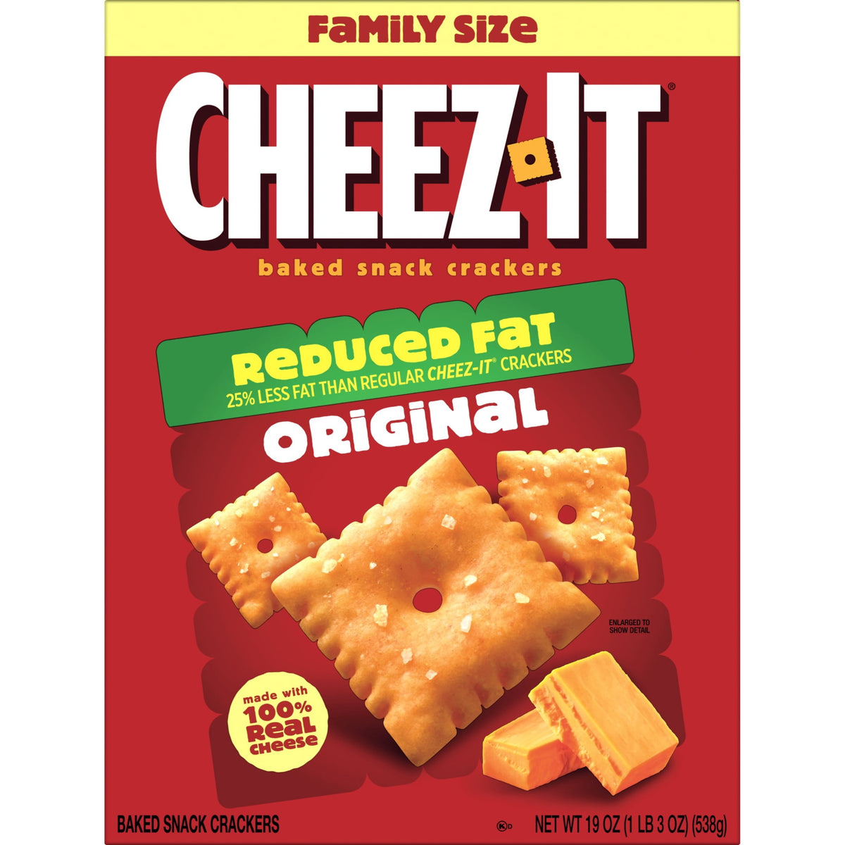 미국직구 치즈잇 Reduced Fat Original Cheese Crackers, Baked Snack Crackers, 19 oz