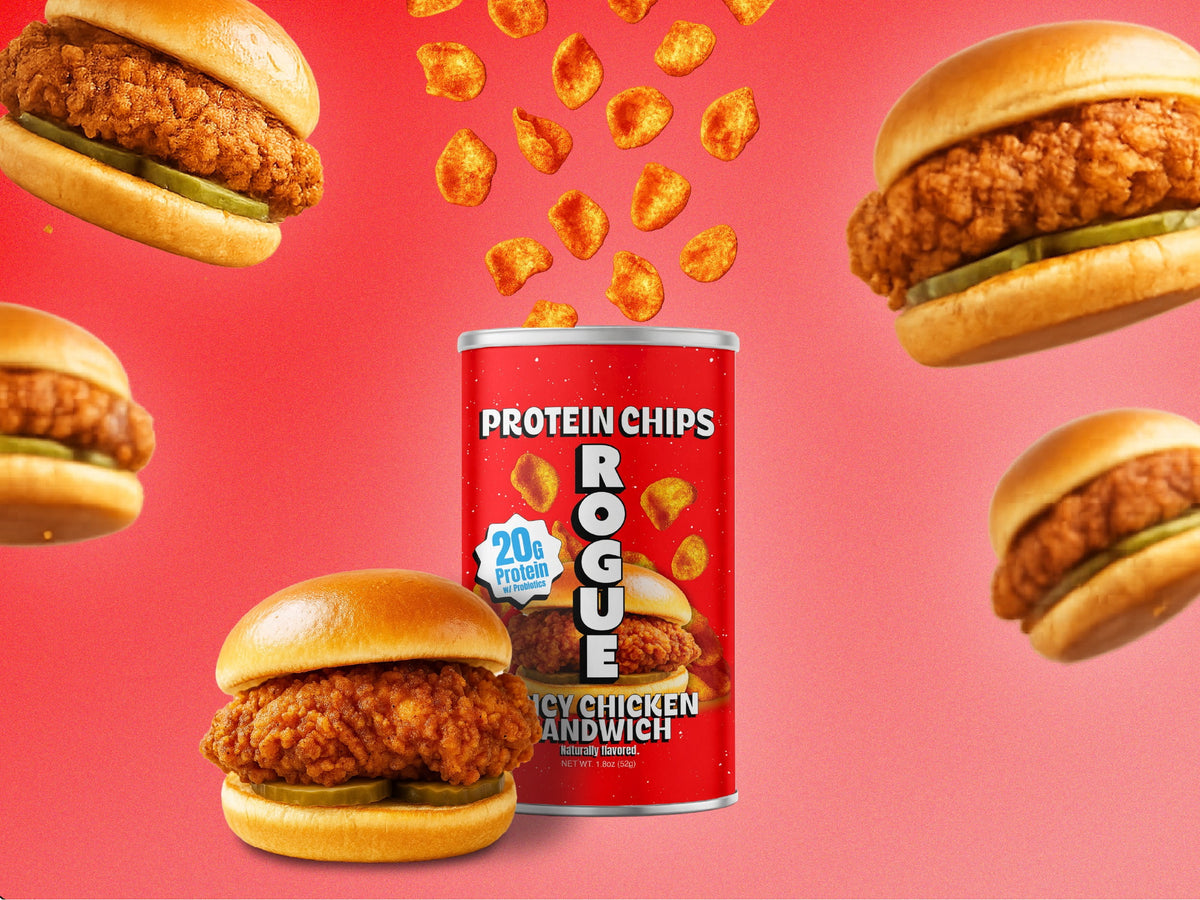 미국직구 Rogue Snacks 유산균 51g 2팩 / Rogue Snacks, Spicy Chicken Sandwich Chips, 20g Of Protein, 4
