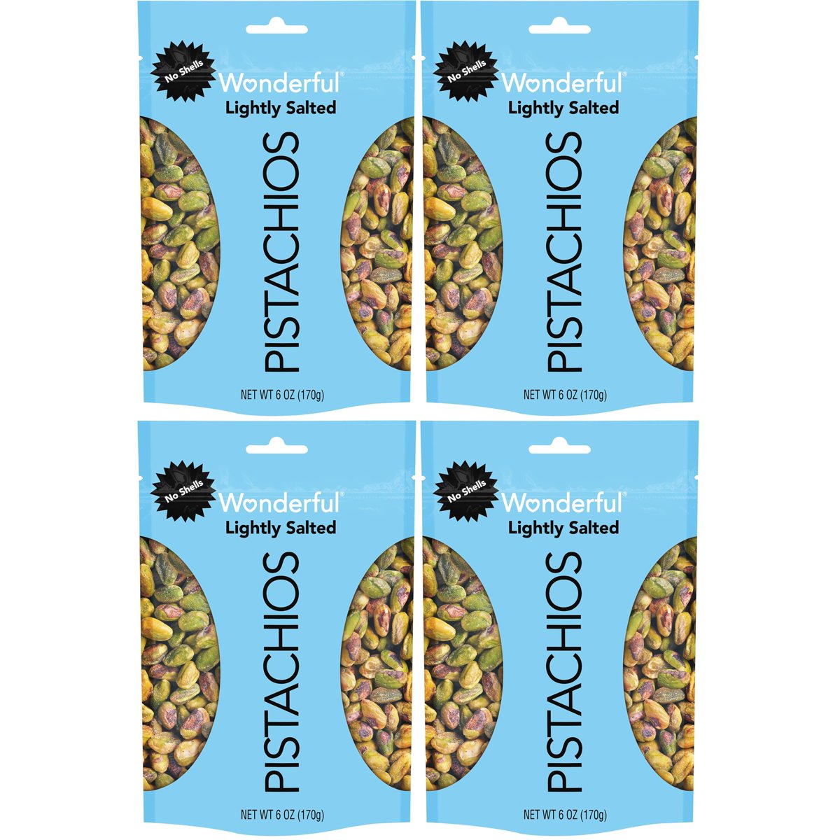 미국직구 3 Pack Wonderful 170g 3팩 / 3 Pack | Wonderful Pistachios Lightly Salted Shelled, 4 Ba 3