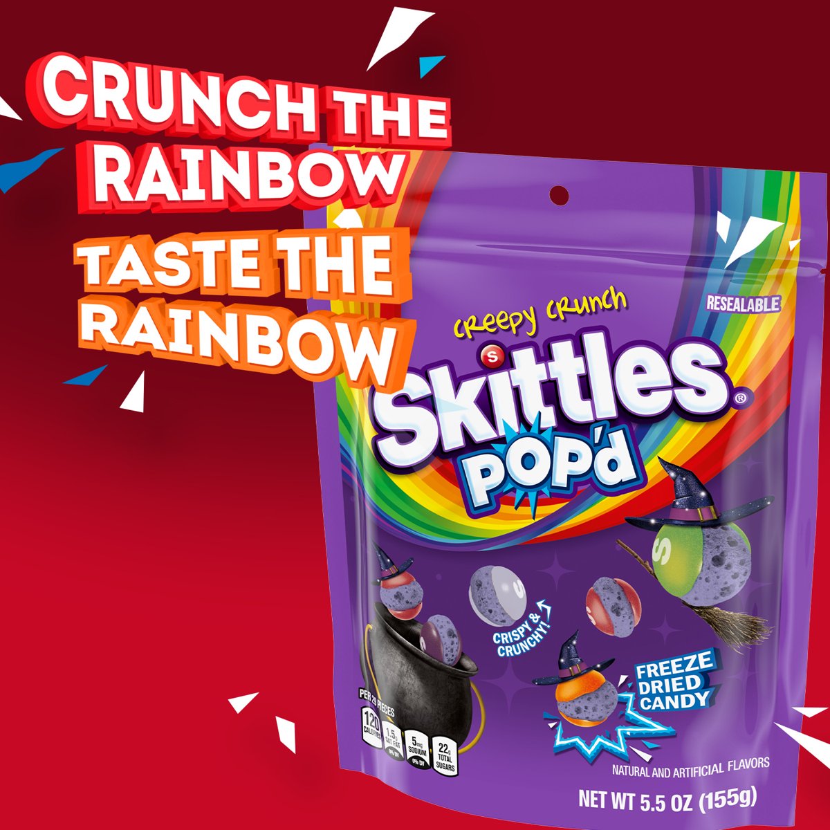 미국직구 Skittles Pop'd Creepy 캔디 156g / Skittles Pop'd Creepy Crunch Freeze Dried Halloween C 2
