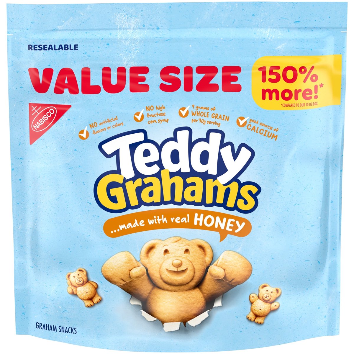 미국직구 709g 3팩 / (3pack) TEDDY GRAHAMS Honey Graham Snacks, Value Size, Kids Snacks, 70 2
