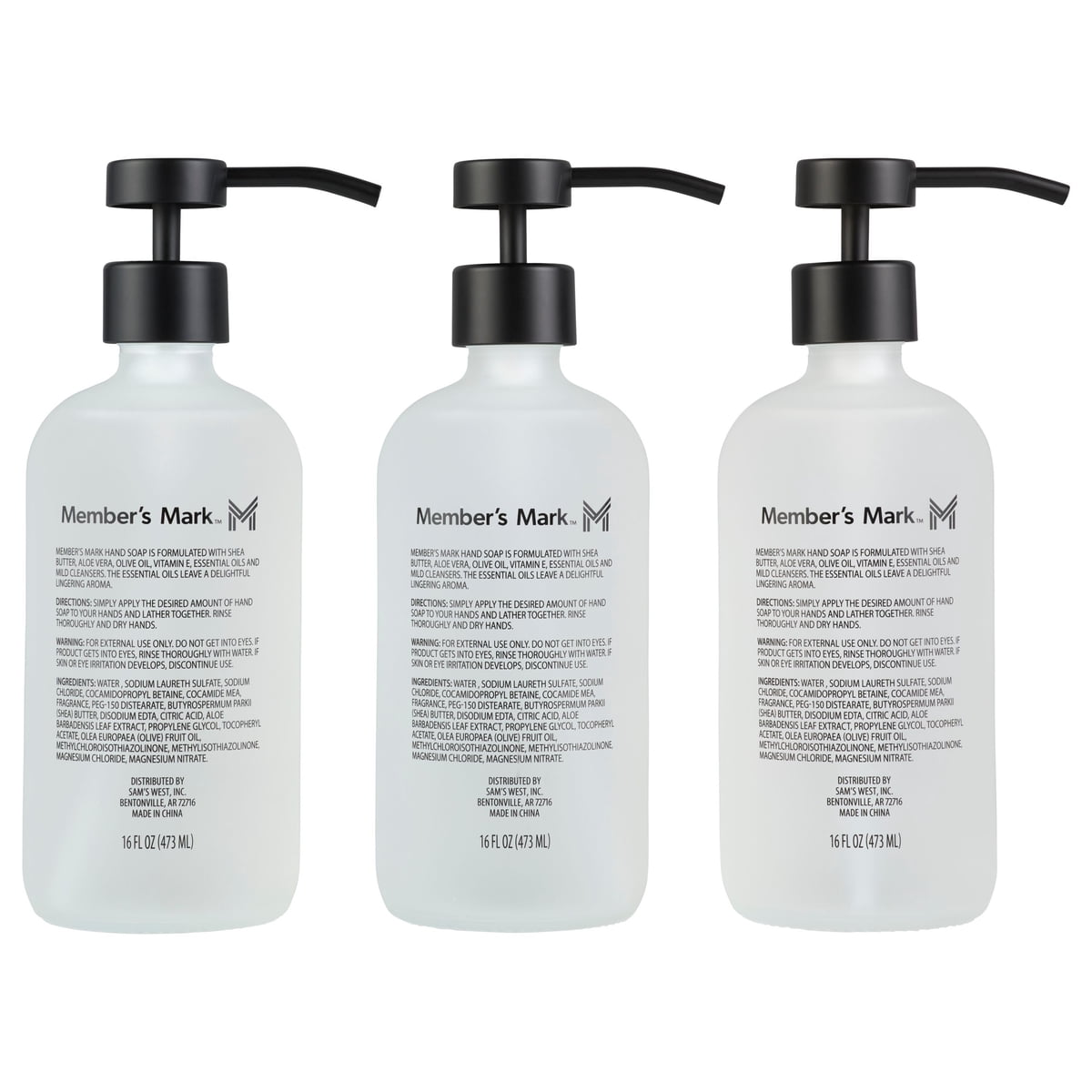 미국직구 멤버스마크 454g 3팩 / Member's Mark Variety Pack Hand Soap with Refillable Glass Dispensers 5