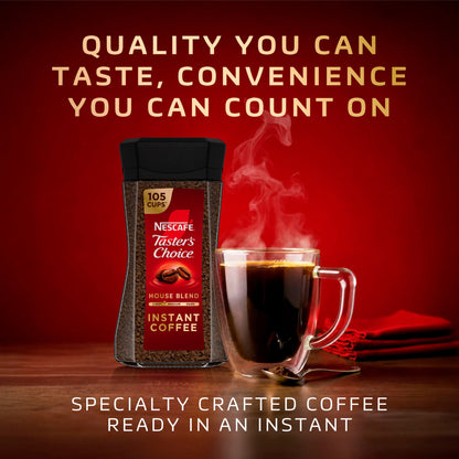 미국직구 NESCAFÉ Taster's Choice House Blend Instant Coffee, Light Medium Roast Instant Coffee, 105 Cups 7 oz