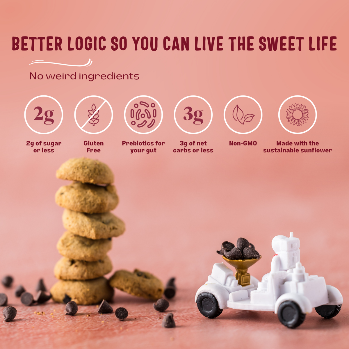 미국직구 초콜릿 64g 18팩 / (Pack Of 18) Sweet Logic Cookie Mini Chocolate Chip 64g 3