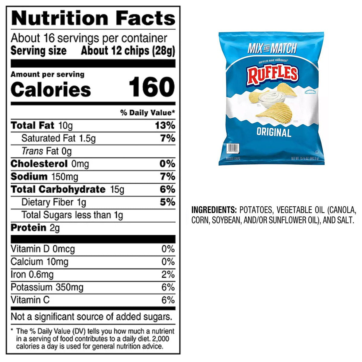미국직구 Ruffles 443g / Ruffles Original Potato Chips,443g 2