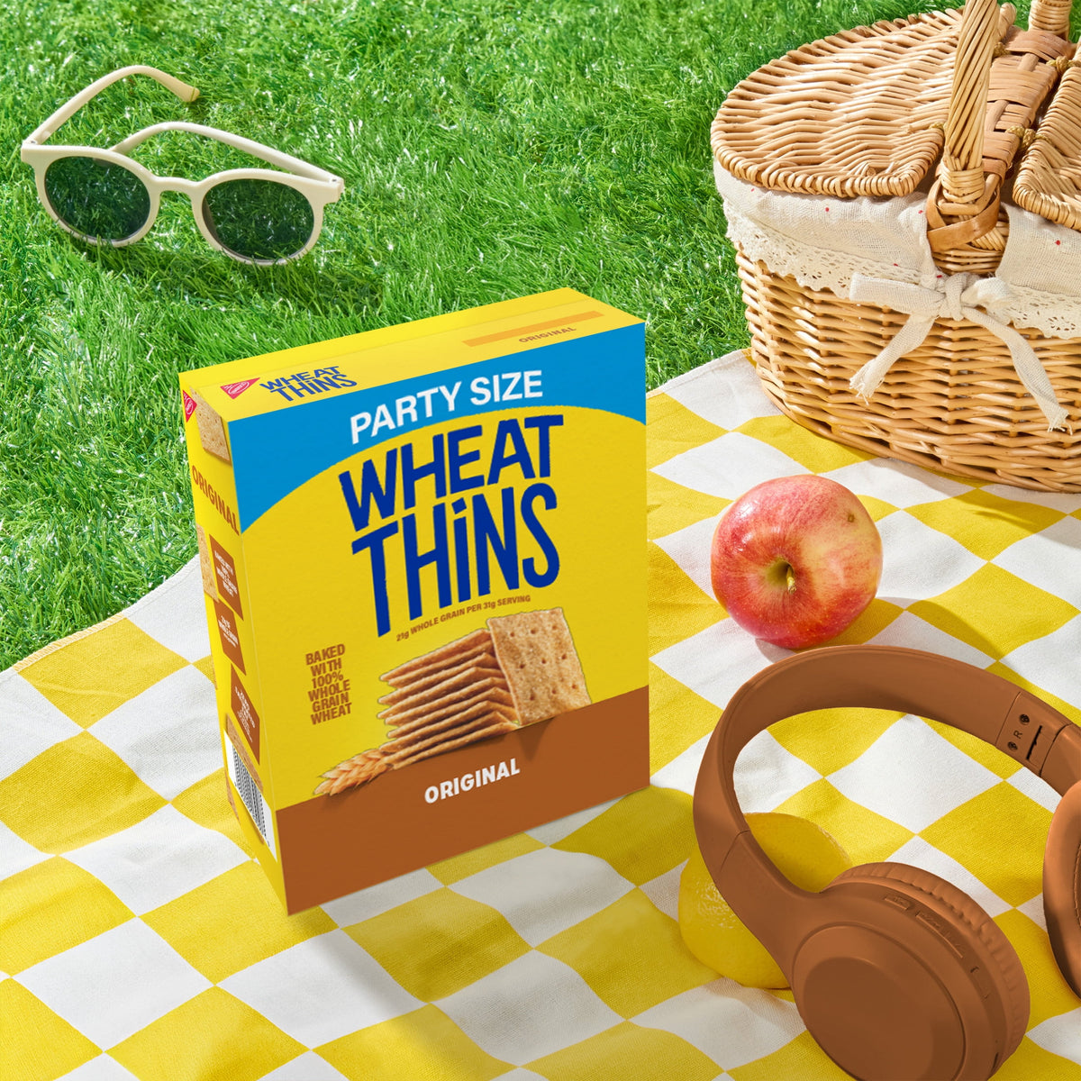 미국직구 WHEAT THINS Original Snacks, Whole Grain Wheat Crackers, Snack Crackers, Party Size, 20 oz