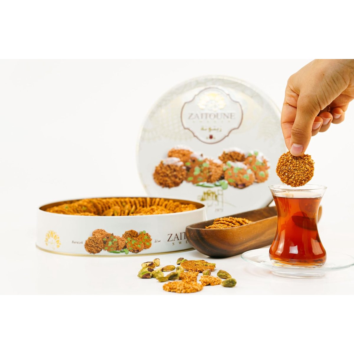 미국직구 Zaitoune Sesame 과자 500g / Zaitoune Sesame Cookies with Pistachios (Barazek), 500g 2