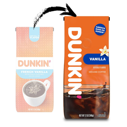 미국직구 던킨 ’ French Vanilla Artificially Flavored Coffee, Ground Coffee, 12 oz Bag