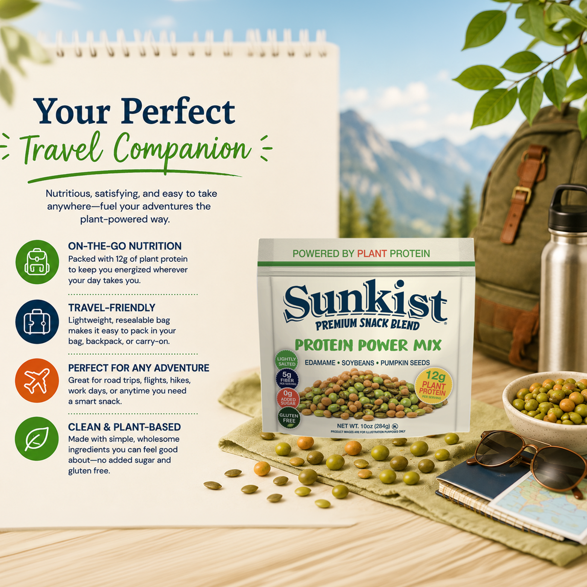 미국직구 Sunkist 283g / Sunkist Protein Power Mix, Plant-Based Protein Snack with Edamame, Soy 4