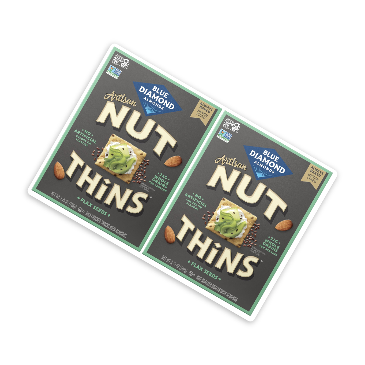 미국직구 3 Pack Blue 견과 106g 3팩 / 3 Pack | Blue Diamond Artisan Flax Seeds Nut-Thins Rice Crac 3