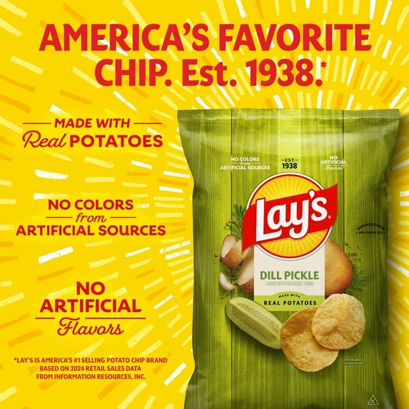 미국직구 Pack of 220g 3팩 / Pack of 3 Lay's Dill Pickle Potato Snack Chips, 220g Bag- With Bowl 3
