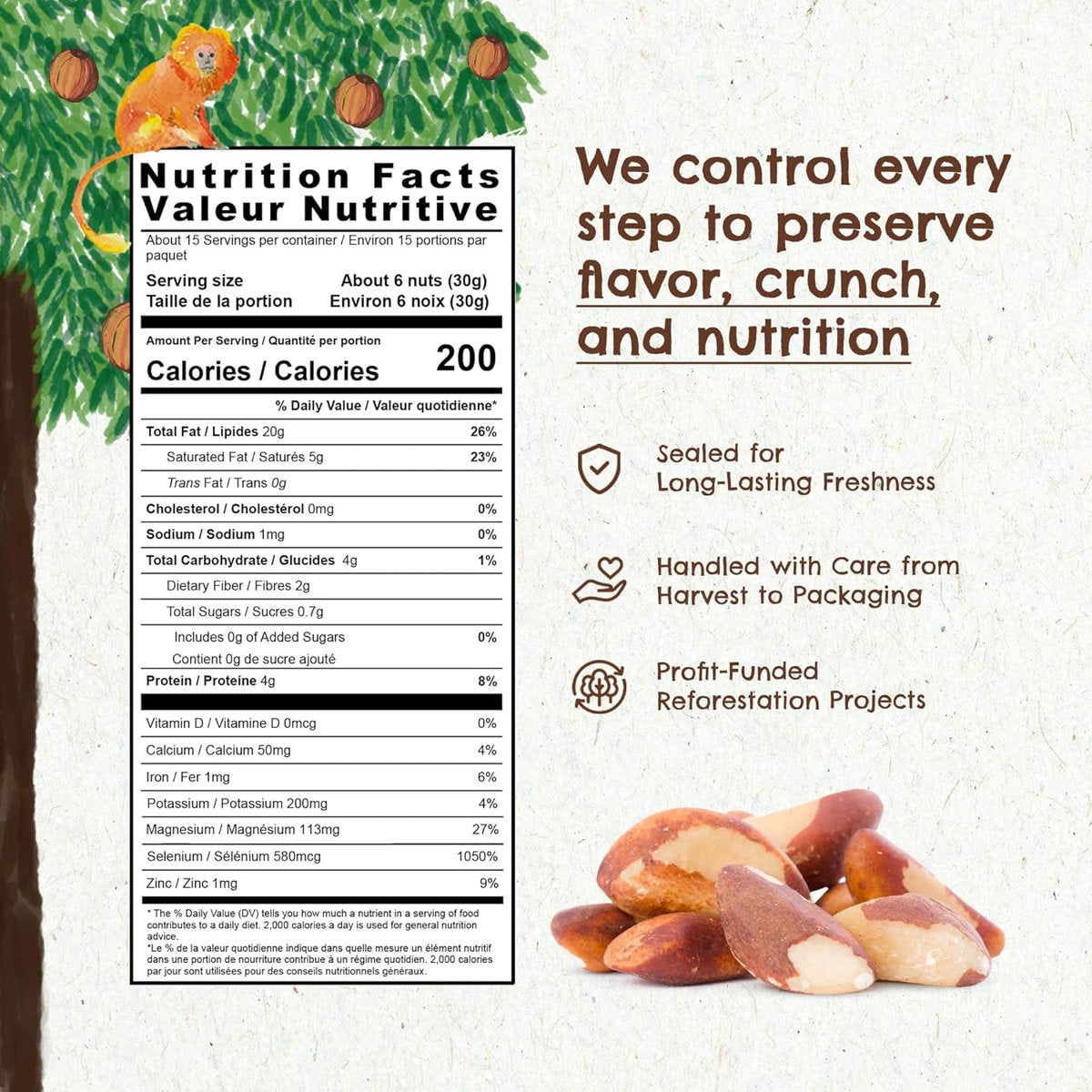미국직구 Forest Up 견과 425g / Forest Up Organic Brazil Nuts 425g Raw Whole Unsalted Kosher Glut 2