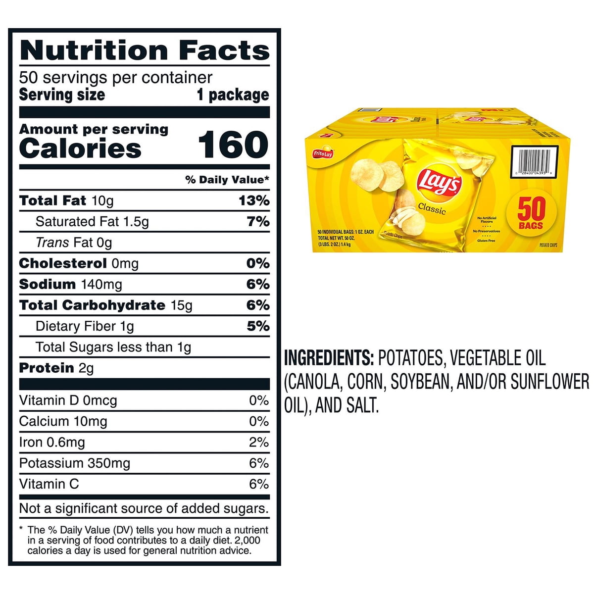 미국직구 Lay's 28g / Lay's Classic Potato Chips, 28g, 50 pk. 2