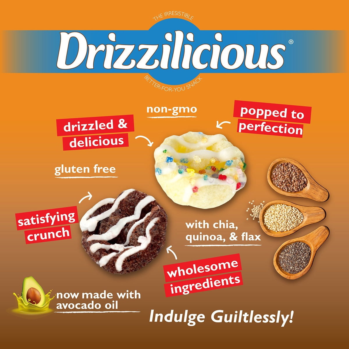 미국직구 Drizzilicious Mini Rice 21g / Drizzilicious Mini Rice Cakes Variety Pack, 21g, 32 pk. 4
