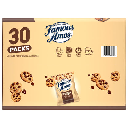 미국직구 페이머스아모스 Classic Chocolate Chip Cookies, Bite-size cookies, Sweet Treats, 30 Pack Box, 1 oz Bag
